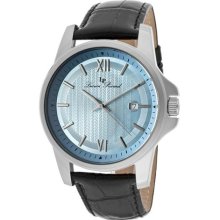 Men's Breithorn Light Blue Dial Black Genuine Leather ...