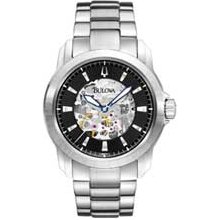 Men's Bulova Automatic Watch with Black Dial (Model: 96A141) bulova