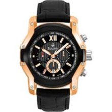 Men's Bulova Wintermoor Two-Tone Stainless Steel Watch with Black