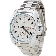 Men's Business 8133 Alloy Quartz Analog Wrist Watch (Silver)