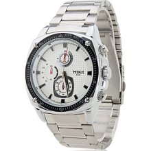 Men's Business Alloy Analog Quartz Wrist Watch 8133 (Silver)