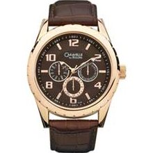 Men's Caravelle by Bulova Brown Strap Watch with Brown Dial (Model: