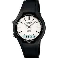 Men's casio classic analog digital dual time watch aw90h-7e