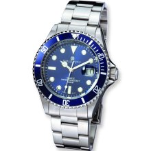 Mens Charles Hubert Stainless Steel Blue Dial Diver Watch