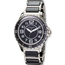 Men's, Charles Hubert, Stainless Steel & Black Ceramic Watch