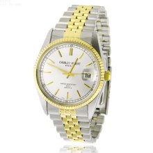 Men's Charles Hubert Two-Tone Gold Plated Silver-White Dial Dress Watch