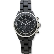 Mens Chisel Black Ceramic and Dial Chronograph Watch