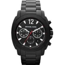 Men's Chronograph Black Stainless Steel Case and Bracelet Black Tone