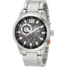 Men's Chronograph Stainless Steel Case and Bracelet Gray Tone Dial