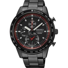 Men's Chronograph Stainless Steel Case and Bracelet Black Dial Tachyme