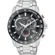 Mens Citizen Eco Drive Perpetual Chronograph A-T Watch in Stainless Steel (AT4008-51E)