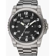 Men's Citizen Eco-Drive Super Titanium Watch with Black Dial (Model: