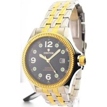 Mens Croton Steel Automatic Two Tone Date Watch CA301193TTBK