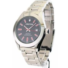 Mens Croton Steel Automatic Skeleton Date Watch CA301179SSBK