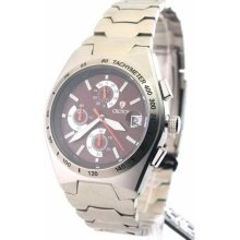 Mens Croton Steel Chrono Tachymeter Watch CC311282SSBR ...