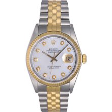 Men's Diamond Rolex Datejust Steel & Gold 2-Tone Watch 16013