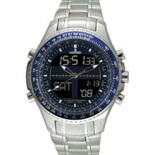 Men's Digital Alarm Chronograph World Time Blue