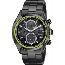 Men's Drive Chronograph Black Stainless Steel Case and Bracelet Black