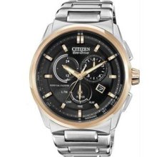 Men's Eco-Drive Stainless Steel Case and Bracelet Black Dial