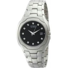 Men's Eco-Drive Stainless Steel Black Dial With