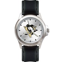Mens Fantom Pittsburgh Penguins Watch With Leather Strap