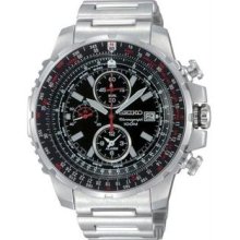 Men's Flight Master Alarm Chronograph Black Dial Pilot