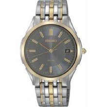 Men's Gold Tone Stainless Steel Case and Bracelet Solar White