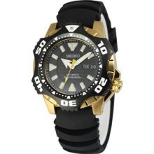 Men's Gold Tone Superior Starfish Diver Automatic Black Bezel Dial Str