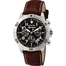 Mens Invicta Sport Chronograph Tachymeter Croc-Look Leather Watch 7281