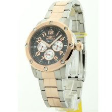 Mens Invicta Stainless Steel Multifunction Day Date Two-Tone Watch 732