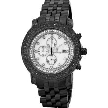 Mens Just bling 0.16 CT Round Diamond Eclipse watch JB-6114-F BLACK CASE