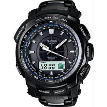 Men's Limited Edition Black Triple Sensor 6-Band Atomic Solar Pathfinder ProTrek