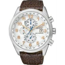 Men's LIMITED EDITION Eco-Drive Stainless Steel Case Leather Bracelet