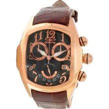 Men's Lupah Chronograph Rose Gold Tone Stainless Steel Case Leather