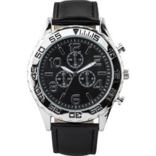 Men's Merona Black Strap Watch with Black Easy-Read Dial