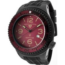 Men's Neptune Dark Mauve Dial Black Silicone ...