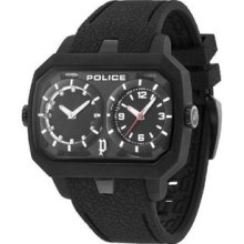 Men's PL-13076JPB/02 Hydra Black Dual-Time Rubber