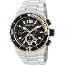 Men's Pro Diver Chronograph Stainless Steel Case and Bracelet Black