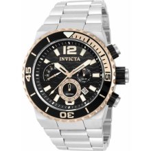 Men's Pro Diver Chronograph Stainless Steel Case and Bracelet Black To