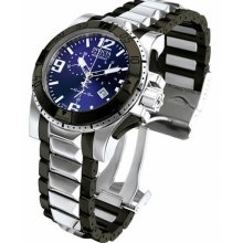 Men's Reserve Chronograph Stainless Steel Case and Bracelet Blue Tone Dial