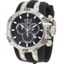 Men's Reserve Venom Fang Stainless Steel Case Black Tone Dial Rubber Strap 1000M