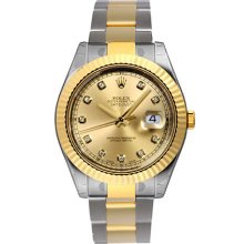 Men's Rolex Datejust II Watch 116333 Factory Champagne Dial