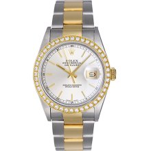 Men's Rolex Datejust Steel & Gold 2-Tone Watch 16233 Silver Dial