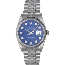 Men's Rolex Datejust Watch 16234 Genuine Rolex Sodalite Diamond Dial