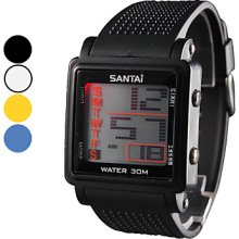 Men's Rubber LED Digital Watch Wrist (Assorted Colors)