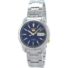 Men's Seiko 5 Stainless Steel Case and Bracelet Blue Tone DIal Day