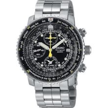 Men's seiko flight alarm chronograph watch sna411