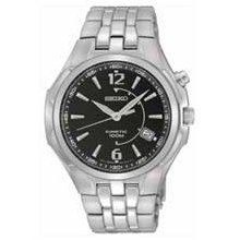 Men's Seiko Kinetic Watch with Black Dial (Model: SKA515) seiko