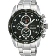 Men's seiko sportura chronograph steel watch snae69