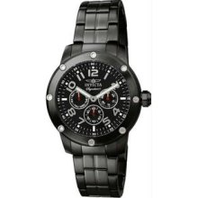 Men's Signature Stainless Steel Case and Bracelet Black Tone Dial Day